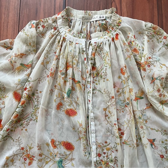 Carolina K Floral Silk blouse - Picture 2 of 7